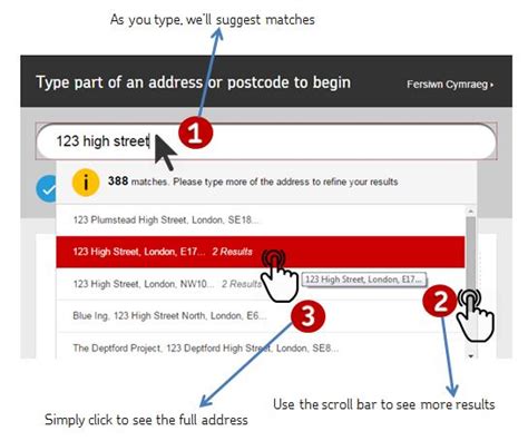 How to search for an address or postcode using Postcode Finder